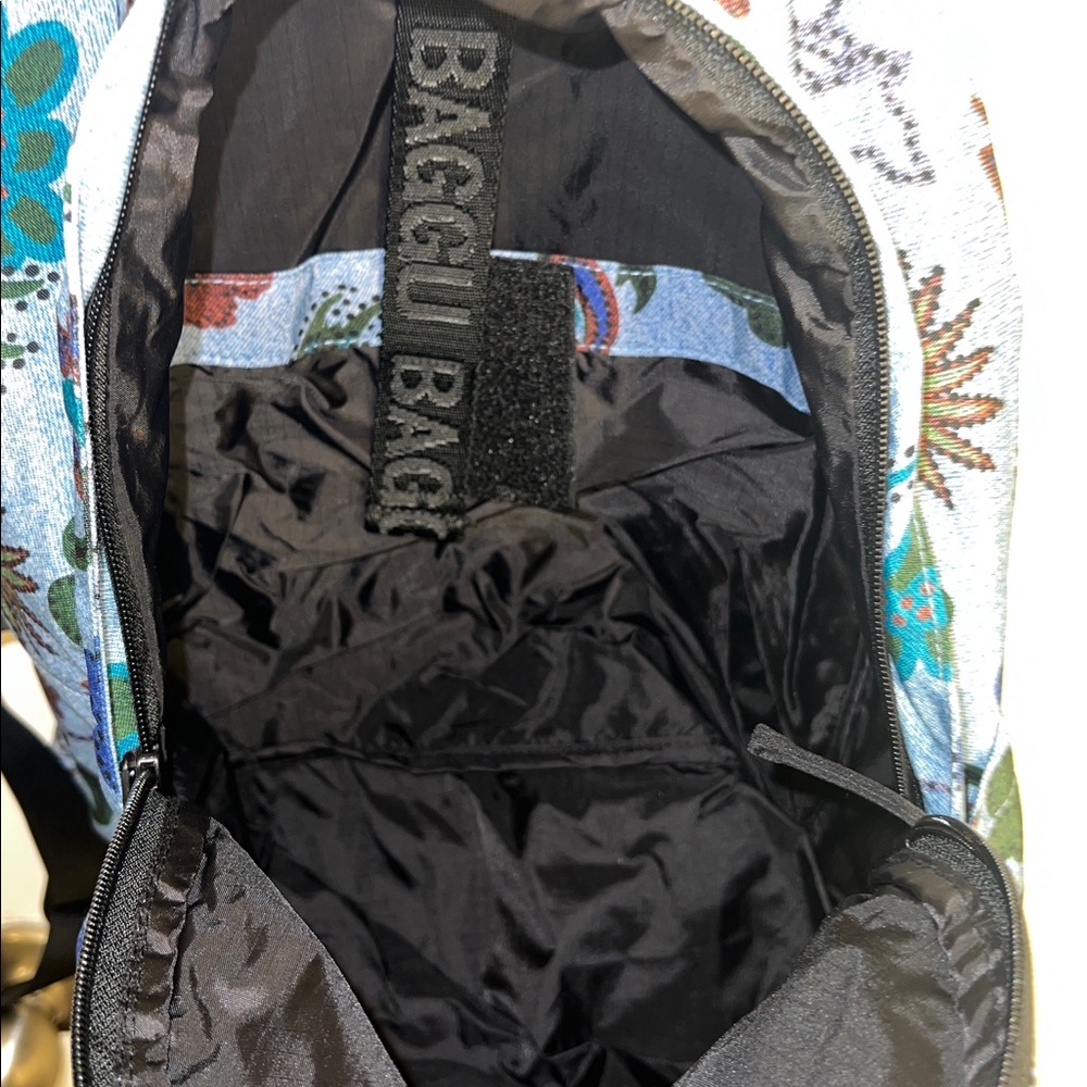 Baggu Digital Denim Birds Blue And Brown Patterne… - image 3